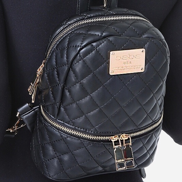 bebe Handbags - NWT - black quilted mini backpack purse - Bebe